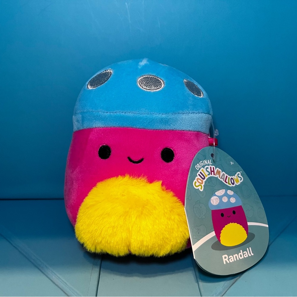 Squishmallows - 5” Randall Mushroom Blacklight Plush - Pink /Blue / Yellow 2023